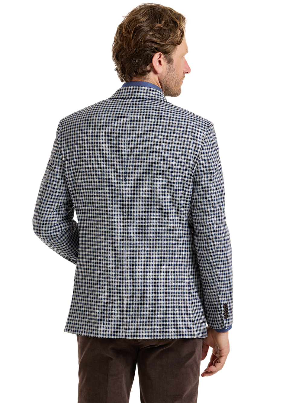 Alternate Shot of Men's Blue Multi Check Sportcoats  - 6