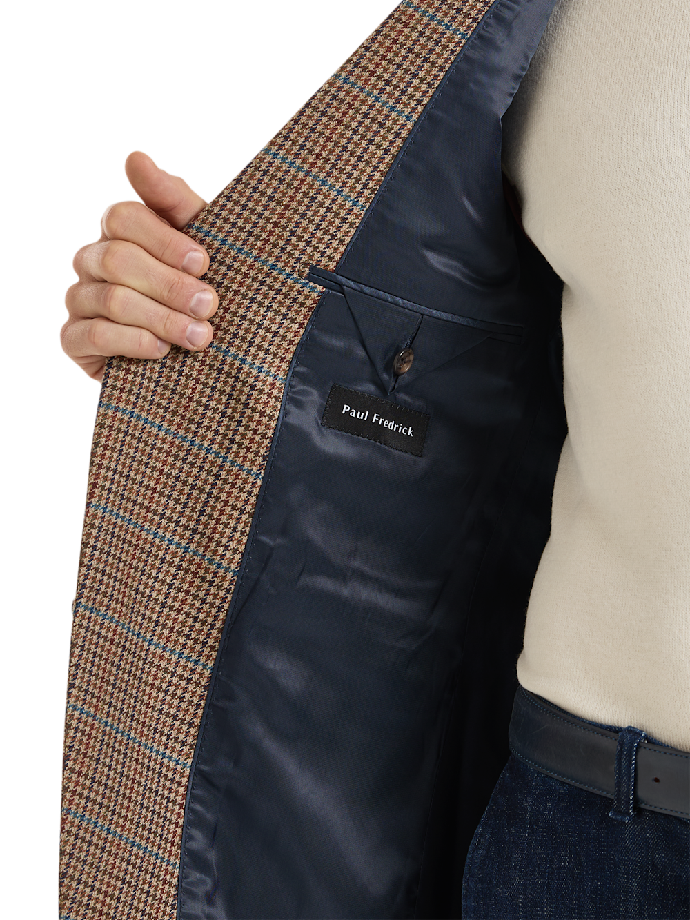Alternate Shot of Men's Rust Multi Houndstooth Sportcoats  - 4