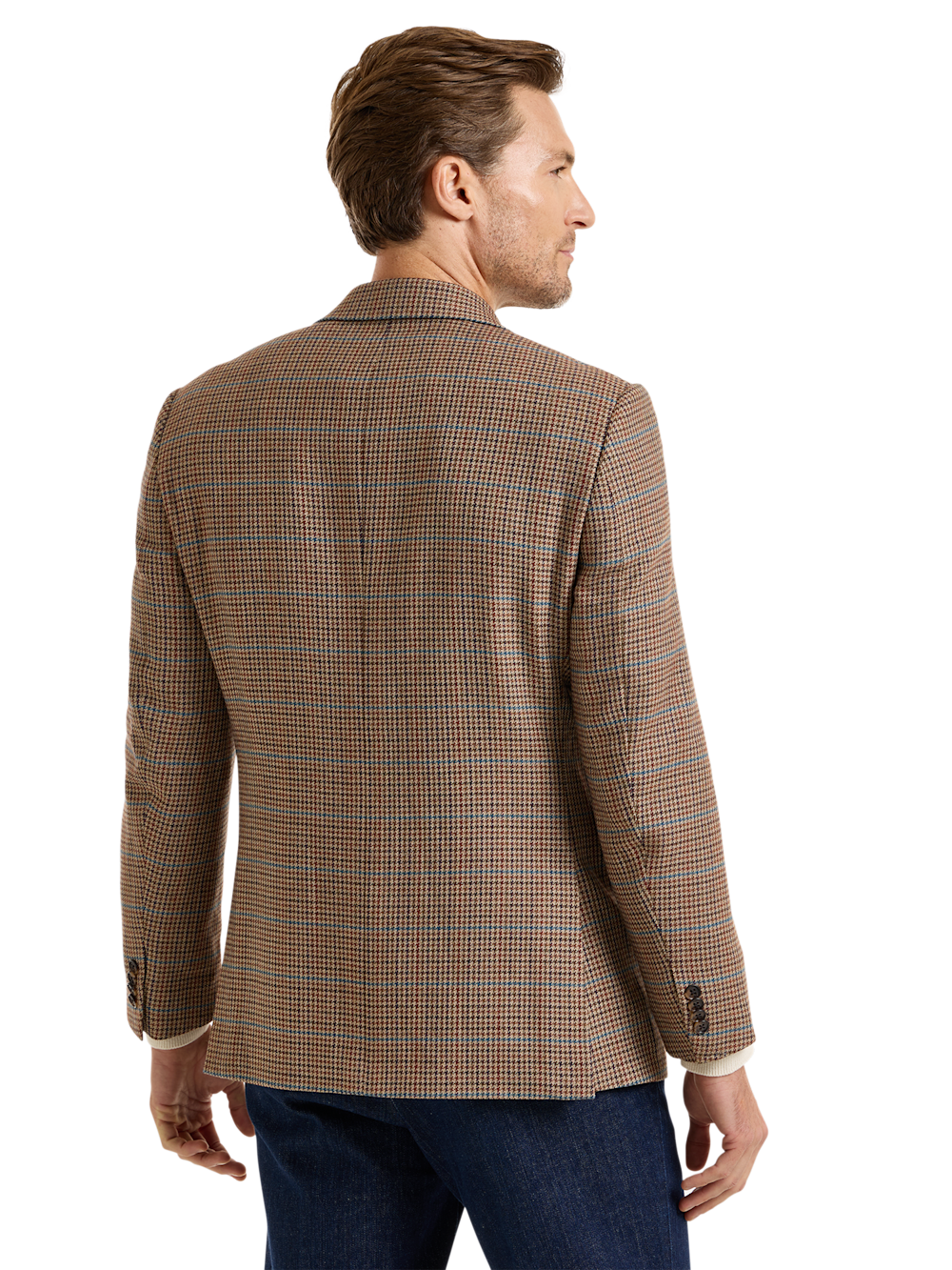 Alternate Shot of Men's Rust Multi Houndstooth Sportcoats  - 6