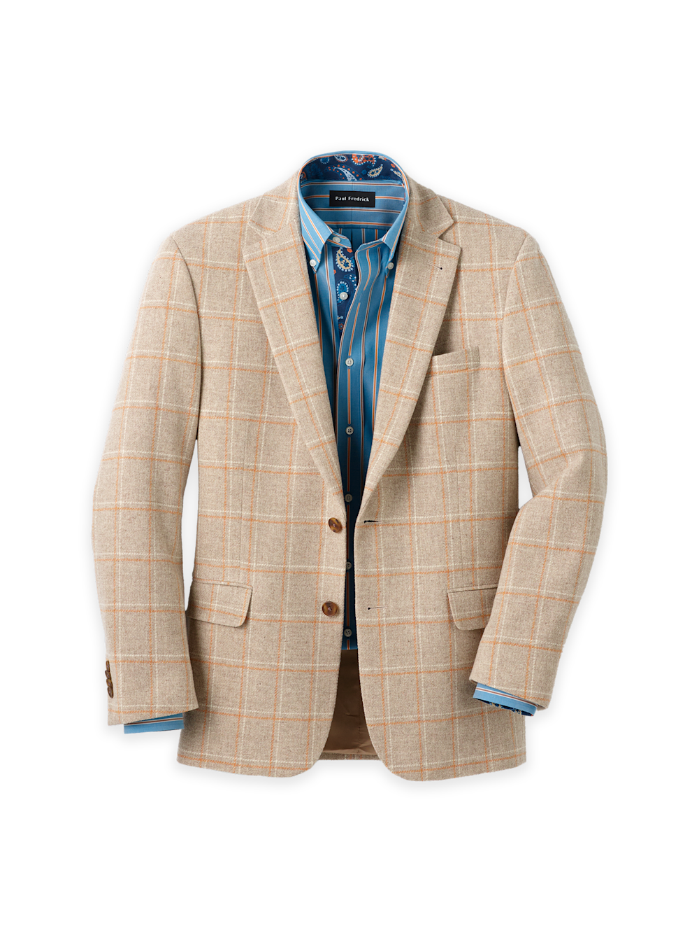 Men's Tan Windowpane Sportcoats 