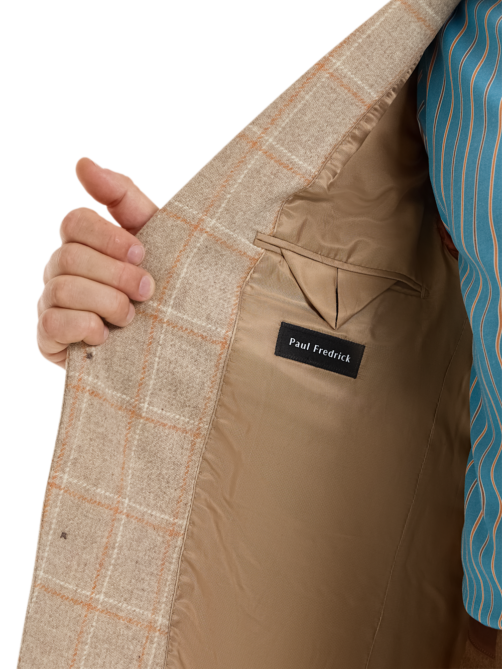 Alternate Image of Wool Windowpane Single Breasted Notch Lapel Sport Coat-4