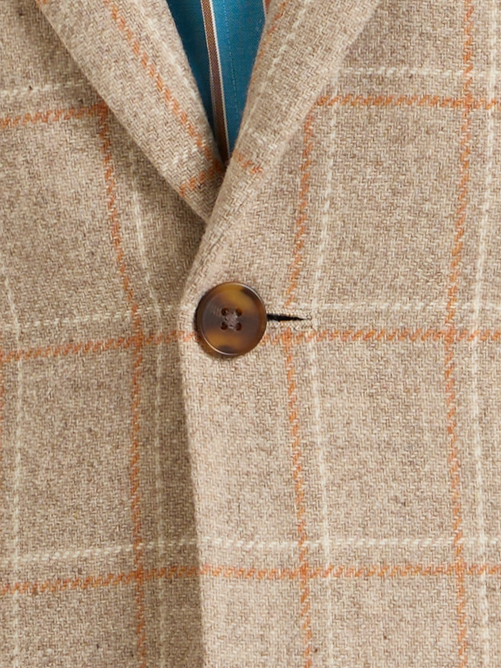Alternate Shot of Men's Tan Windowpane Sportcoats  - 5
