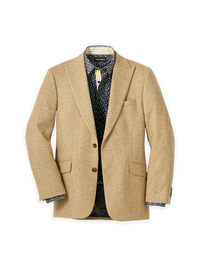 Wool Donegal Herringbone Single Breasted Peak Lapel Sport Coat - Gold