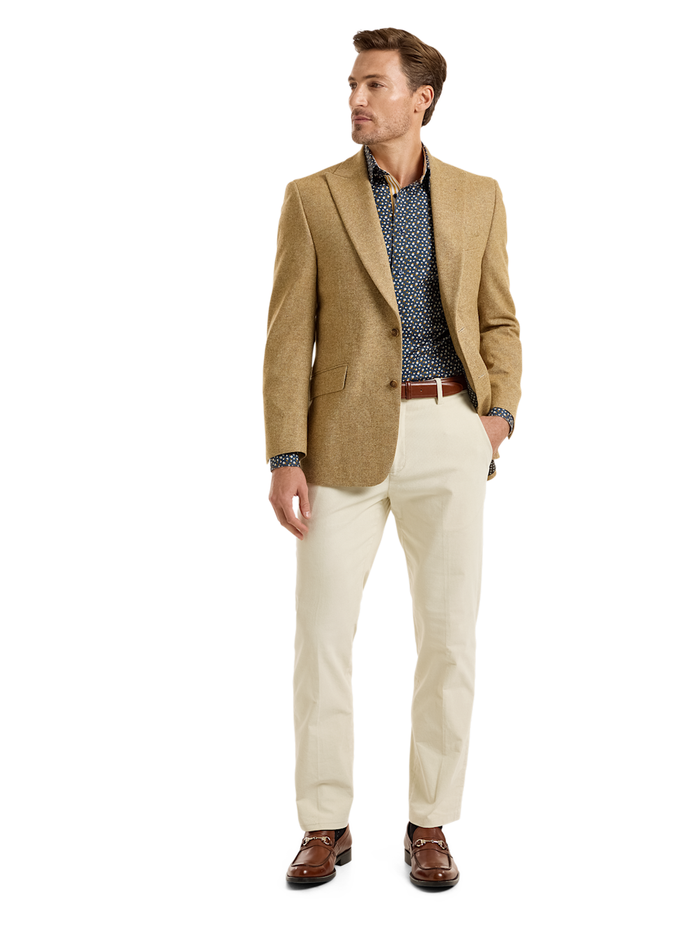 Alternate Shot of Men's Gold Herringbone Sportcoats 