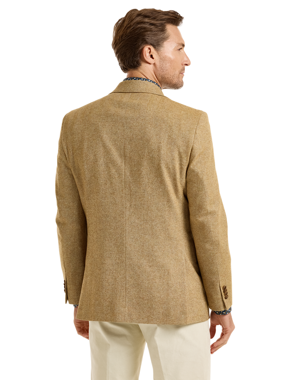 Alternate Shot of Men's Gold Herringbone Sportcoats  - 6