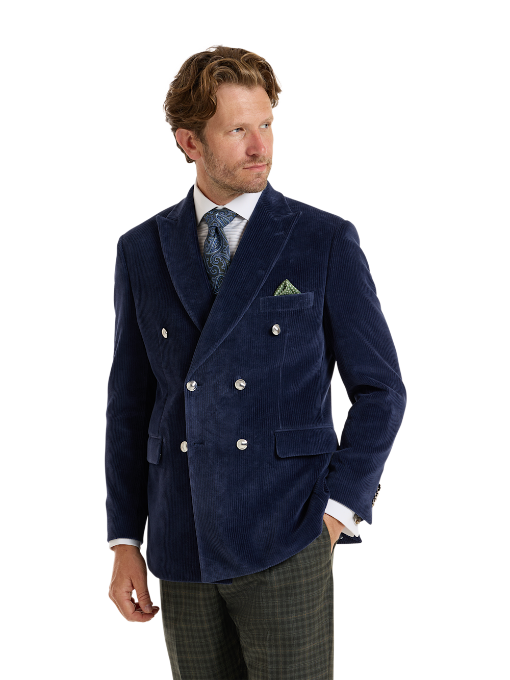 Alternate Shot of Men's Blue Solid Sportcoats 