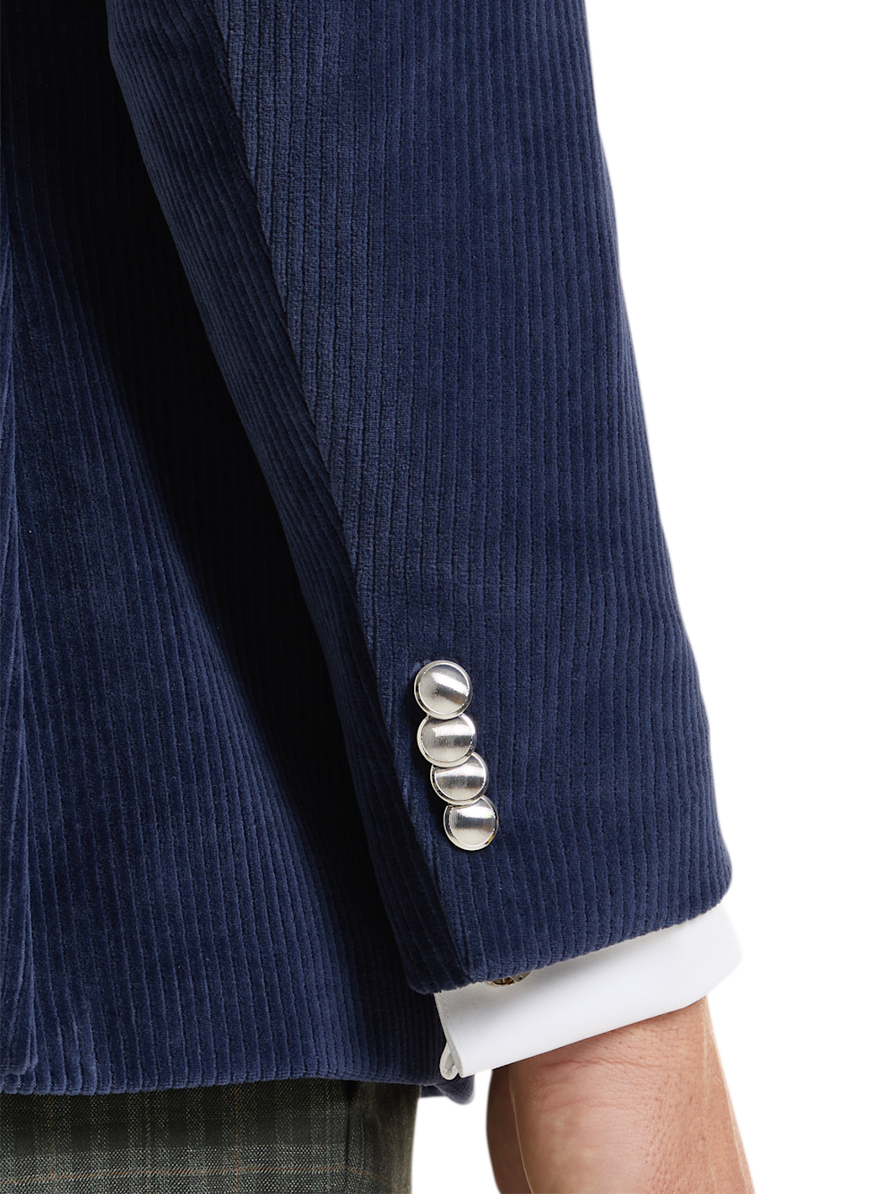 Alternate Shot of Men's Blue Solid Sportcoats  - 2