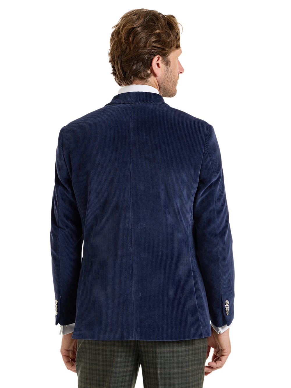 Alternate Shot of Men's Blue Solid Sportcoats  - 5
