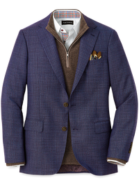 Wool Single Breasted Notch Lapel Sport Coat - Purple