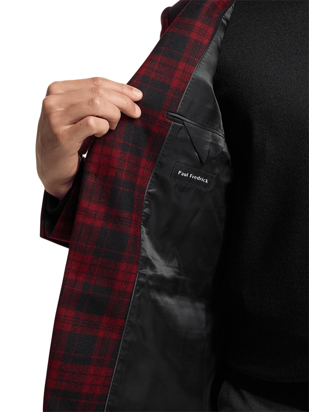 Alternate Image of Wool Plaid Single Breasted Notch Lapel Sport Coat-3