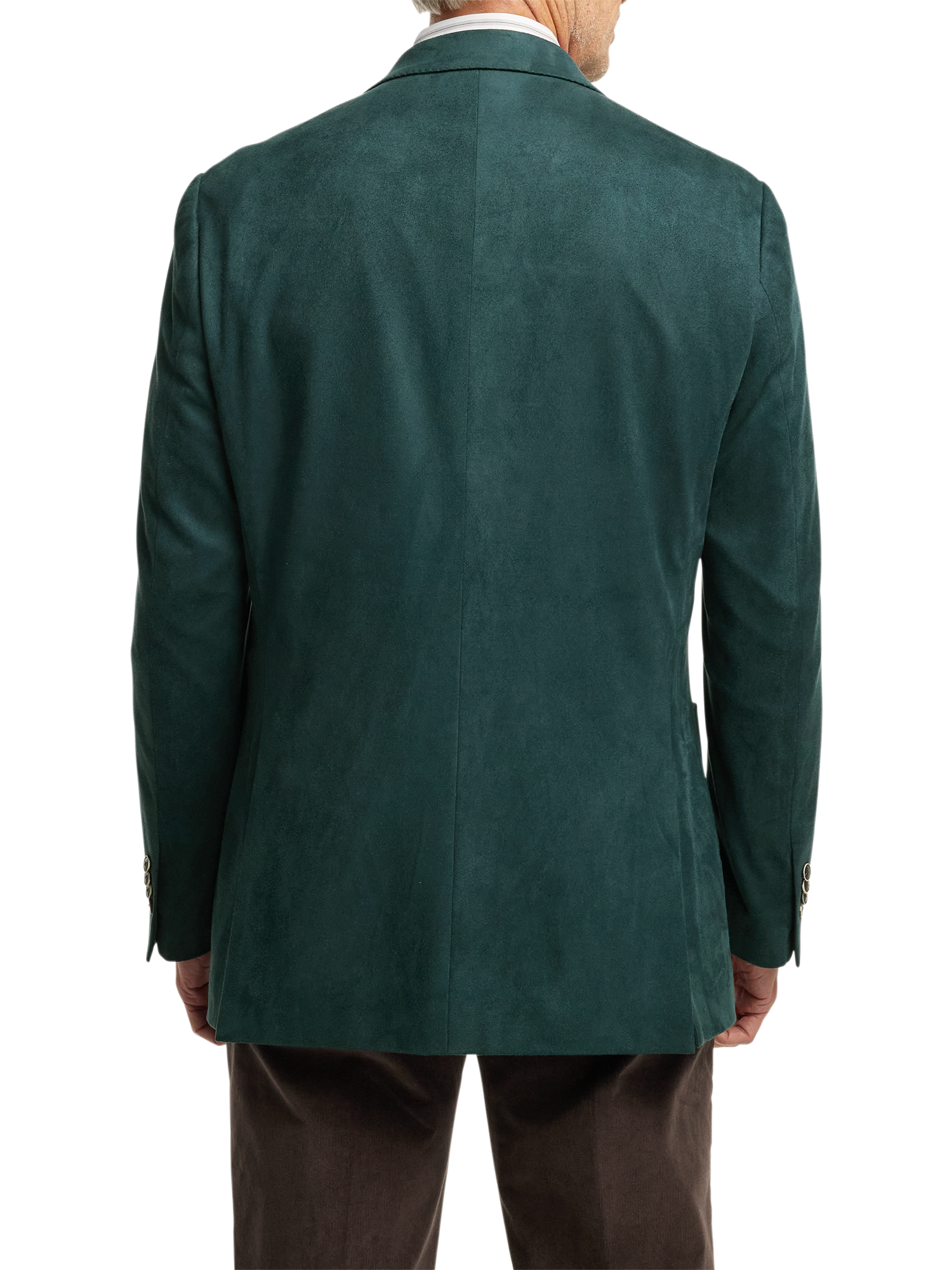 Microsuede Single Breasted Notch Lapel Sport Coat - Dark Green