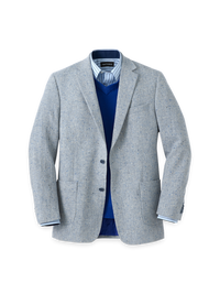 Wool Donegal Single Breasted Notch Lapel Sport Coat - Light Blue