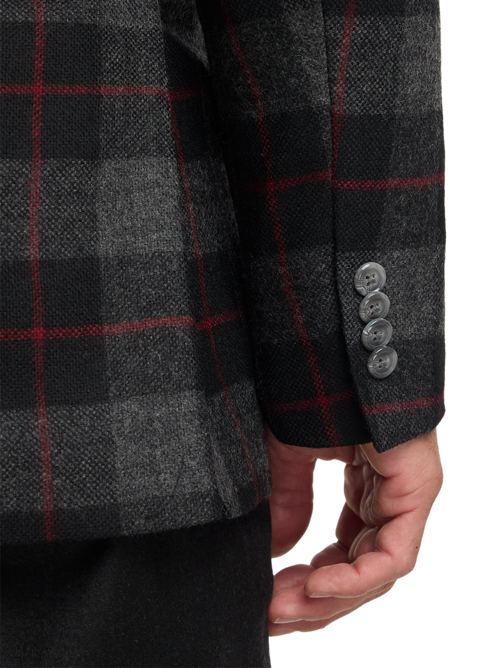 Alternate Image of Wool Blend Plaid Single Breasted Notch Lapel Sport Coat-3