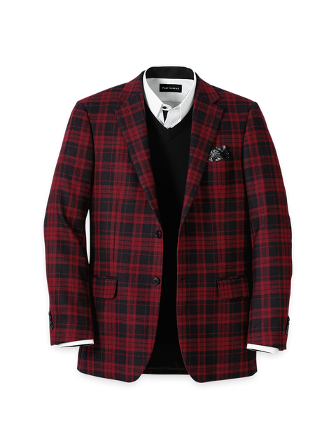 open lace back dress Wool Plaid Single Breasted Notch Lapel Sport Coat