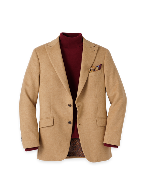 Camelhair Single Breasted Peak Lapel Sport Coat - Camel – Paul