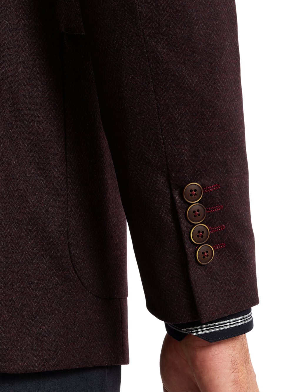 Alternate Shot of Men's burgundy  Sportcoats  - 2