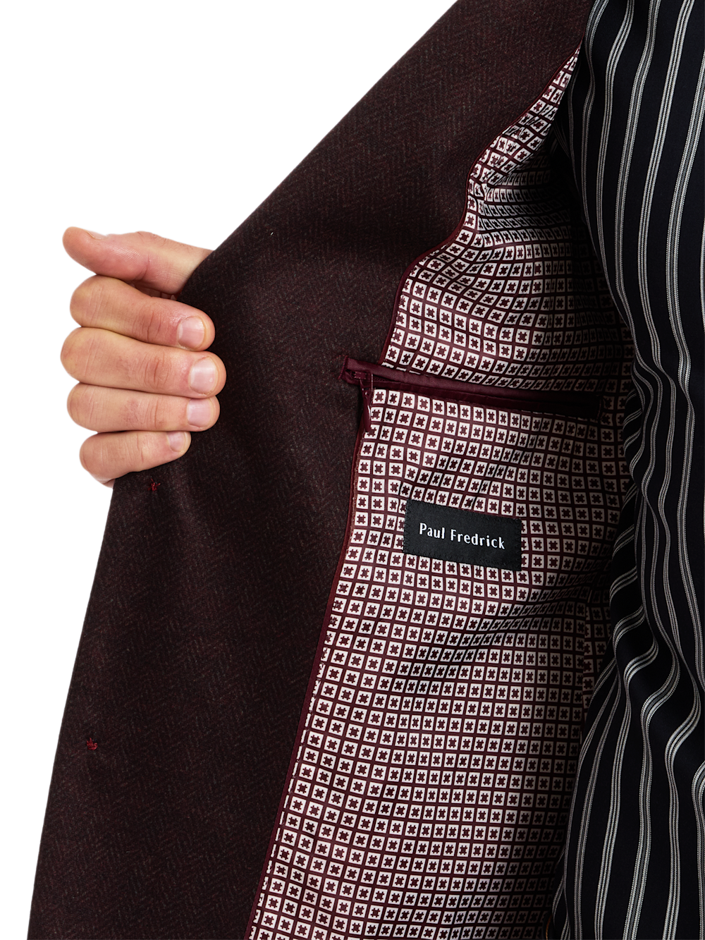Alternate Shot of Men's burgundy  Sportcoats  - 3