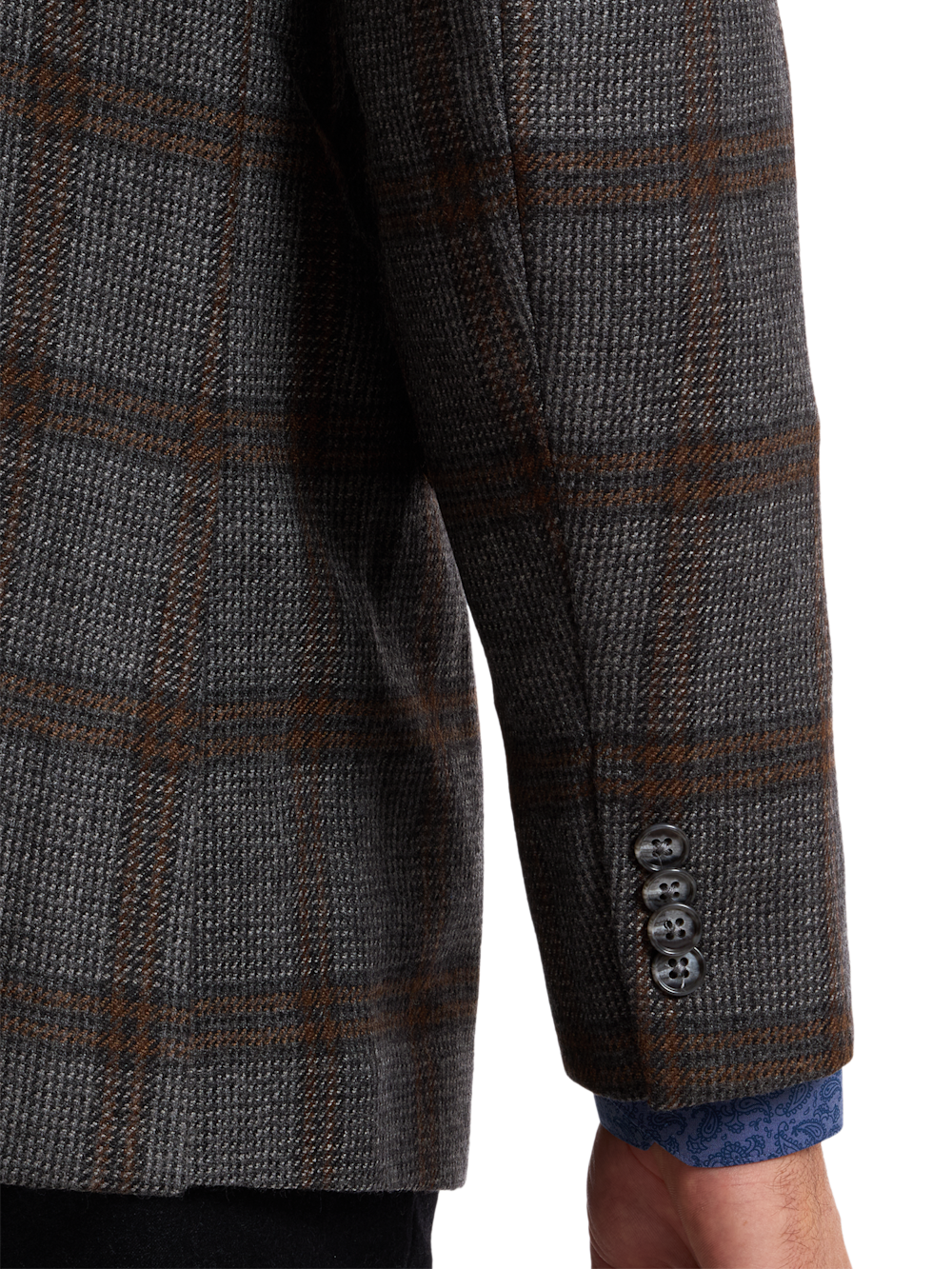 Alternate Shot of Men's grey/tan  Sportcoats  - 3