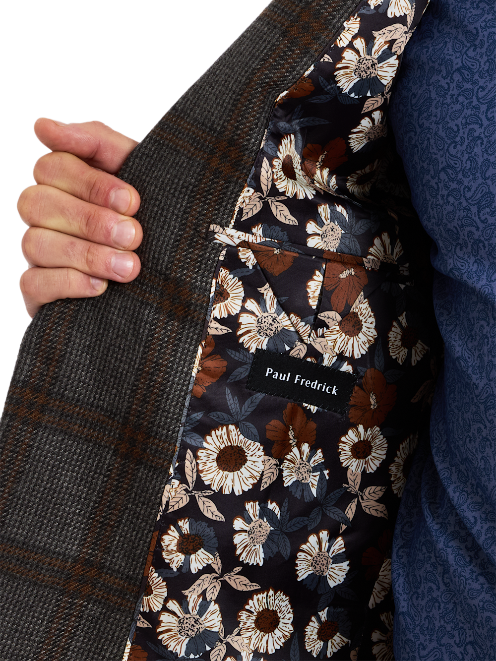 Alternate Shot of Men's grey/tan  Sportcoats  - 4