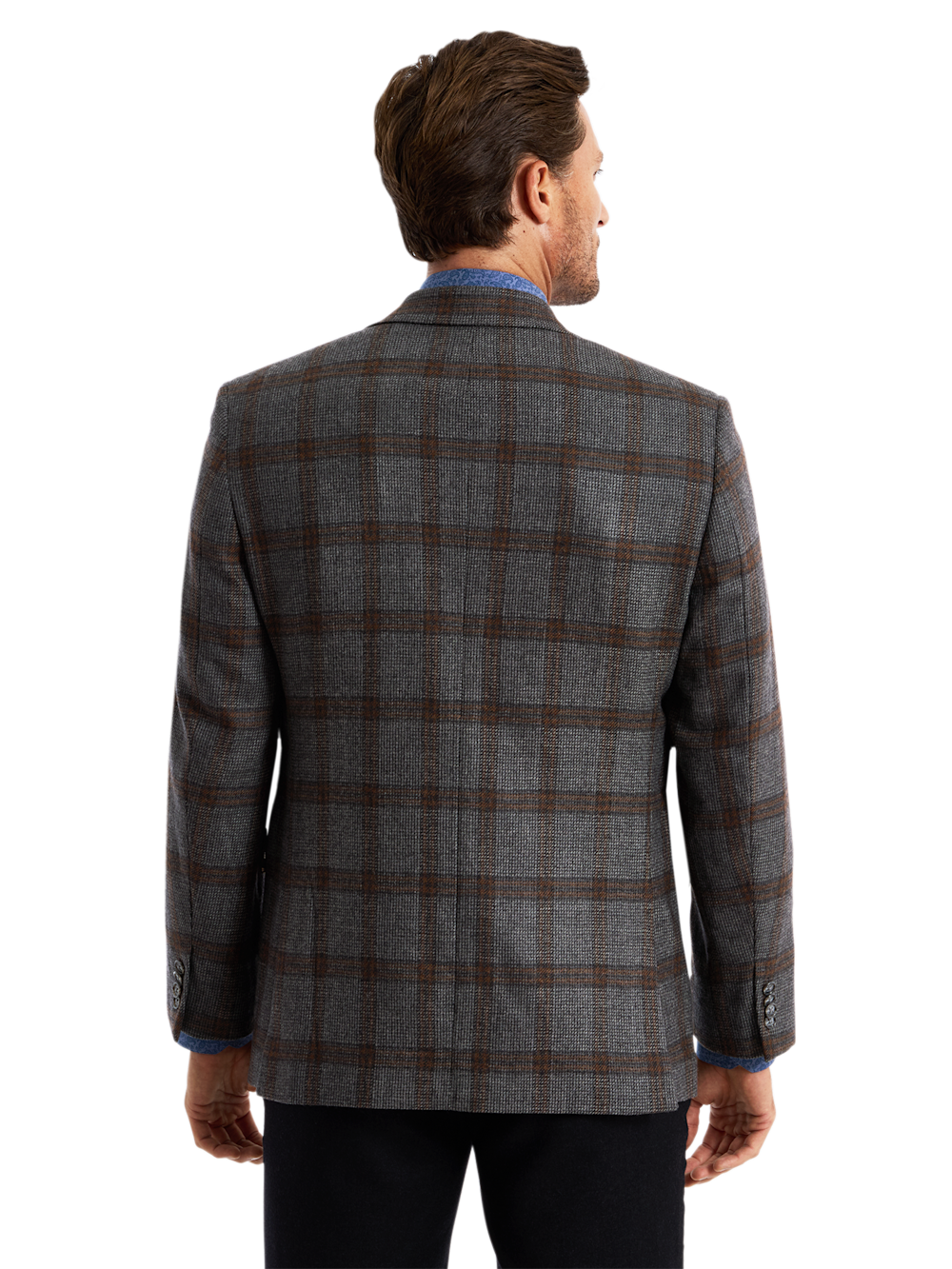 Alternate Shot of Men's grey/tan  Sportcoats  - 6