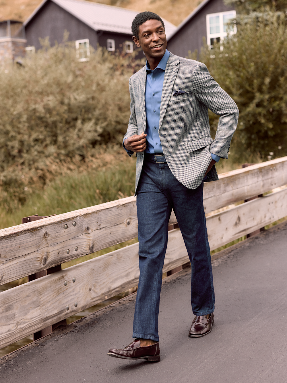 Alternate Shot of Men's navy/grey  Sportcoats  - 1