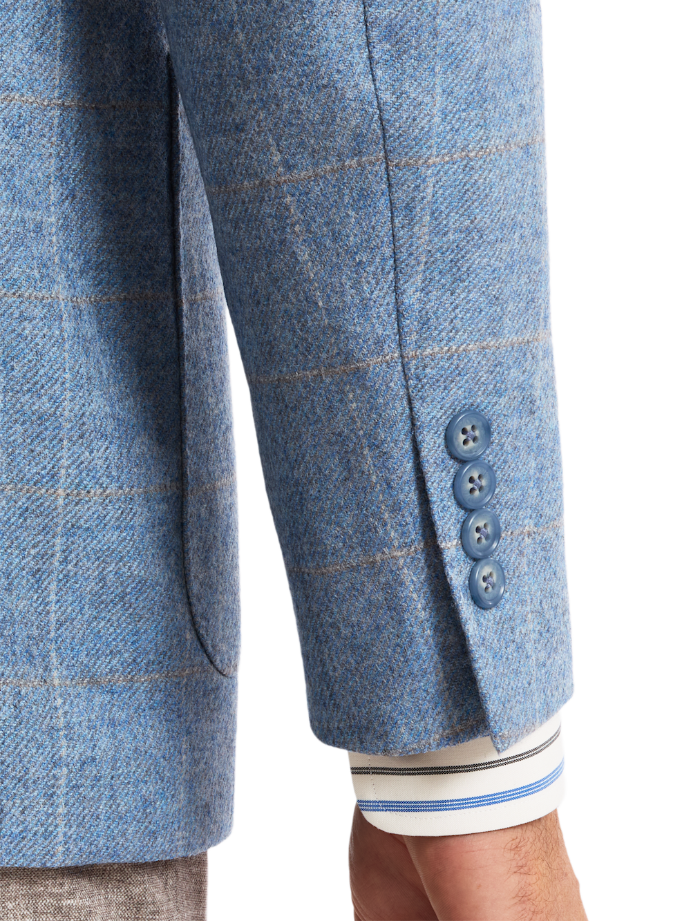 Alternate Shot of Men's tan/light blue  Sportcoats  - 3