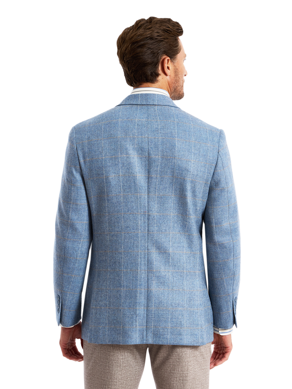 Alternate Shot of Men's tan/light blue  Sportcoats  - 6