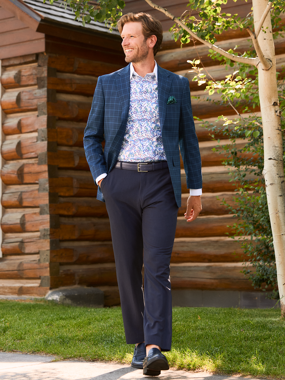 Alternate Shot of Men's blue  Sportcoats  - 1