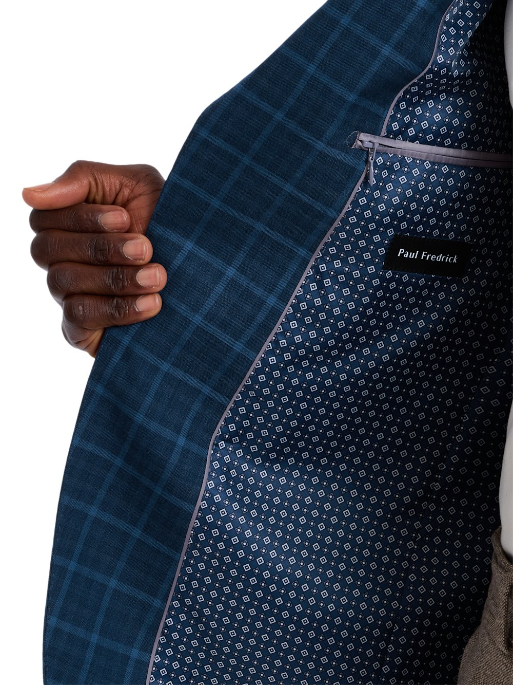 Alternate Shot of Men's blue  Sportcoats  - 4