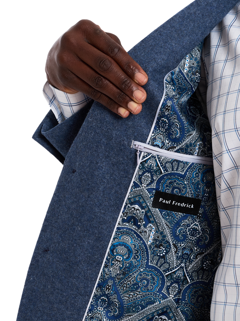 Alternate Shot of Men's blue  Sportcoats  - 3