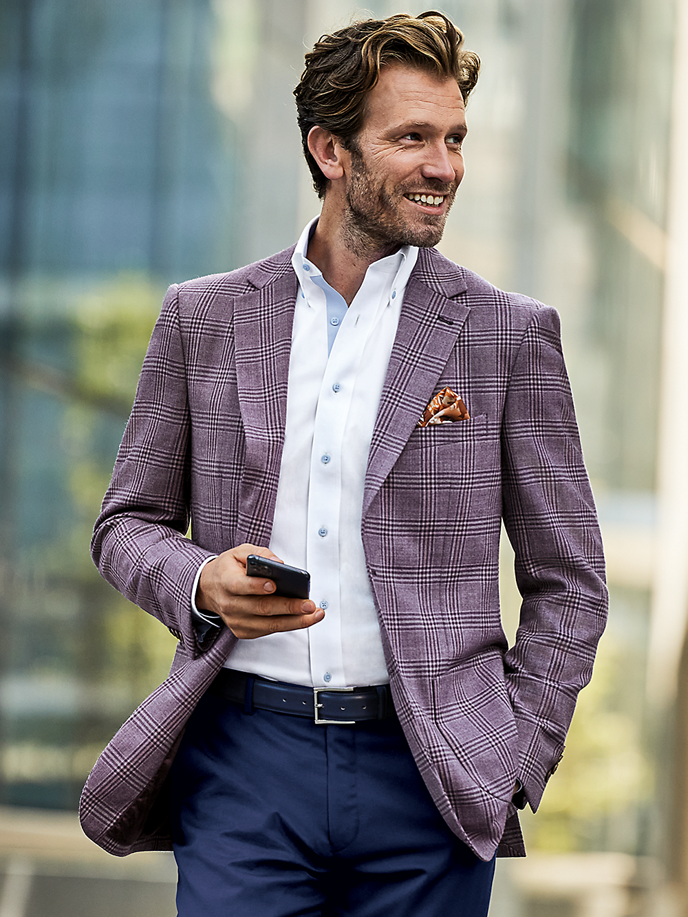 Alternate Image of Wool Plaid Single Breasted Notch Lapel Sport Coat-1