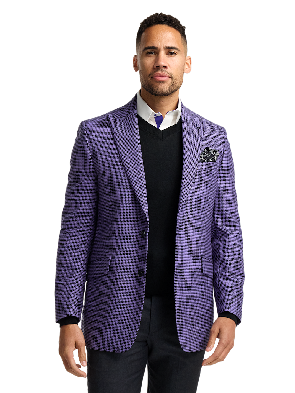 Alternate Image of Wool Houndstooth Single Breasted Peak Lapel Sport Coat-1
