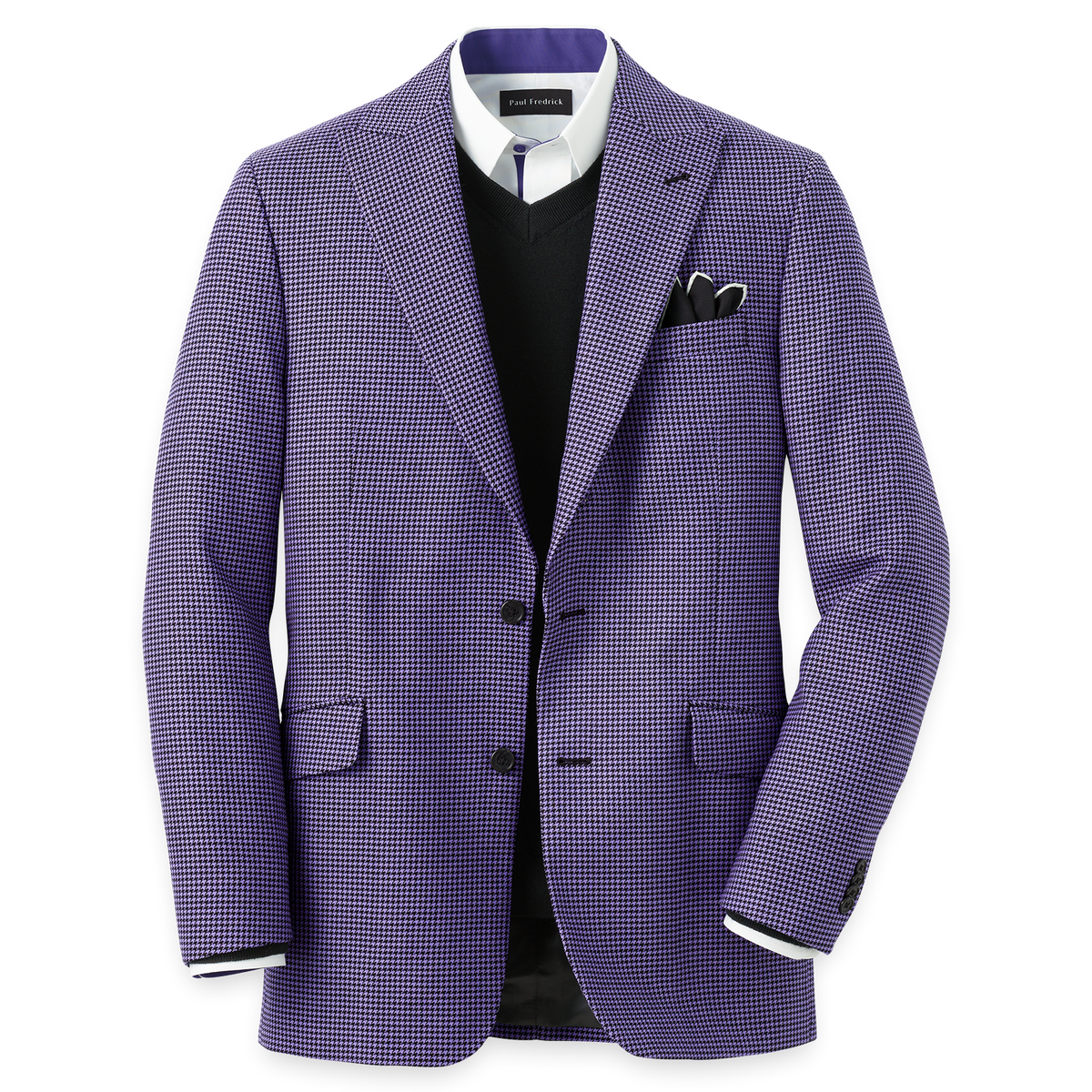 【WELLDER】Houndstooth Check Coat Mens Houndstooth Grid Plaid Check Tuxedo Dogstooth Suit