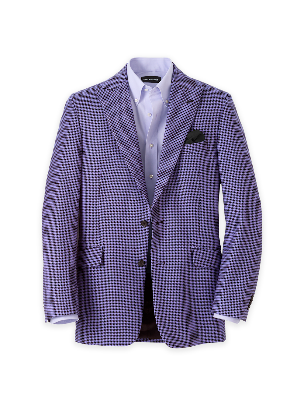 Product Image of Wool Houndstooth Single Breasted Peak Lapel Sport Coat-Purple