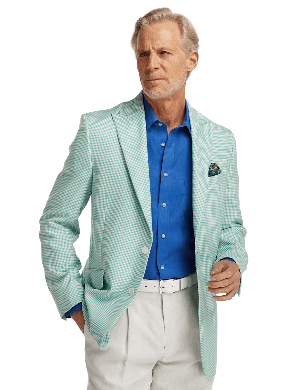 Alternate Image of Wool Houndstooth Single Breasted Peak Lapel Sport Coat-1