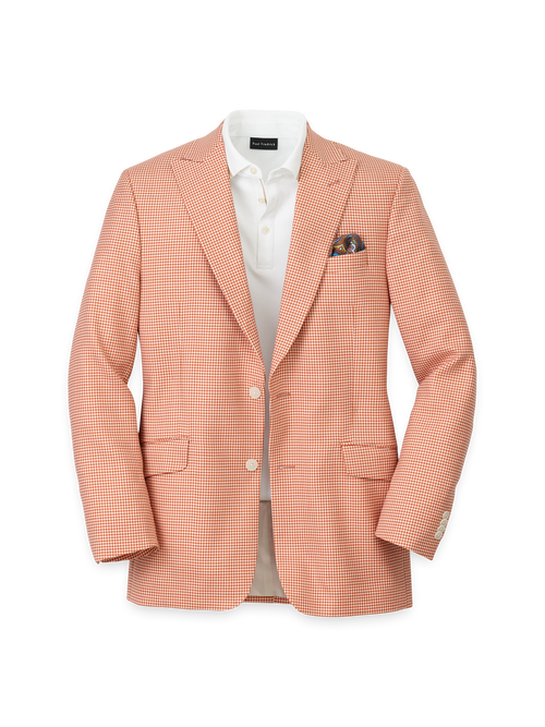 Wool Houndstooth Single Breasted Peak Lapel Sport Coat