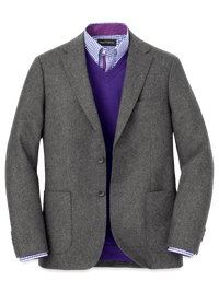 Wool Blend Donegal Single Breasted Notch Lapel Sport Coat - Charcoal