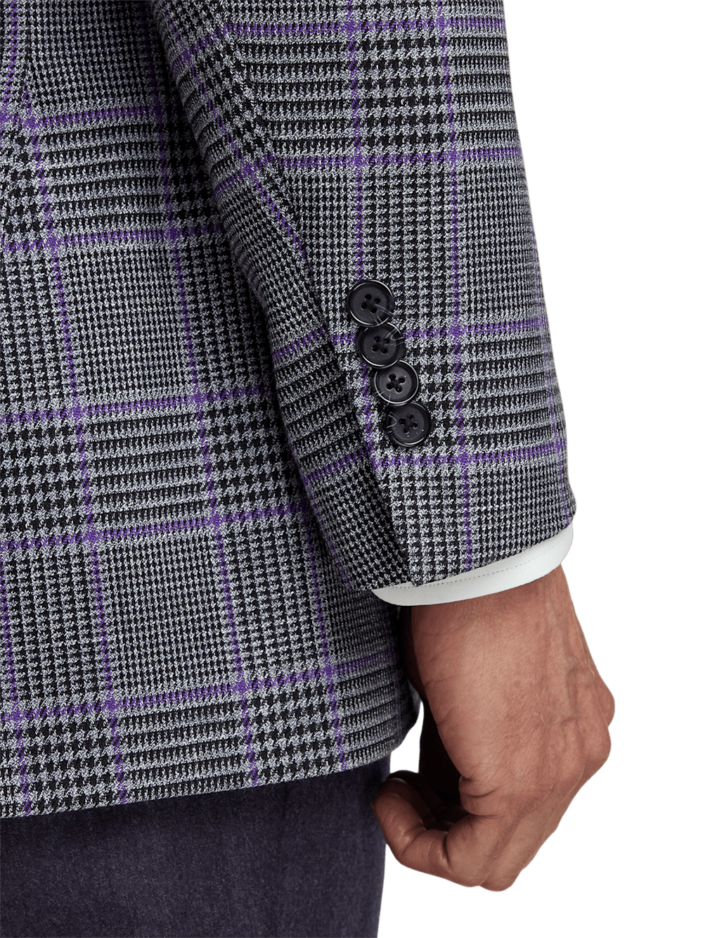 Alternate Image of Microfiber Windowpane Single Breasted Notch Lapel Sport Coat-2