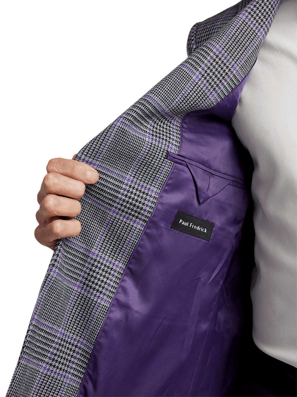 Alternate Image of Microfiber Windowpane Single Breasted Notch Lapel Sport Coat-3
