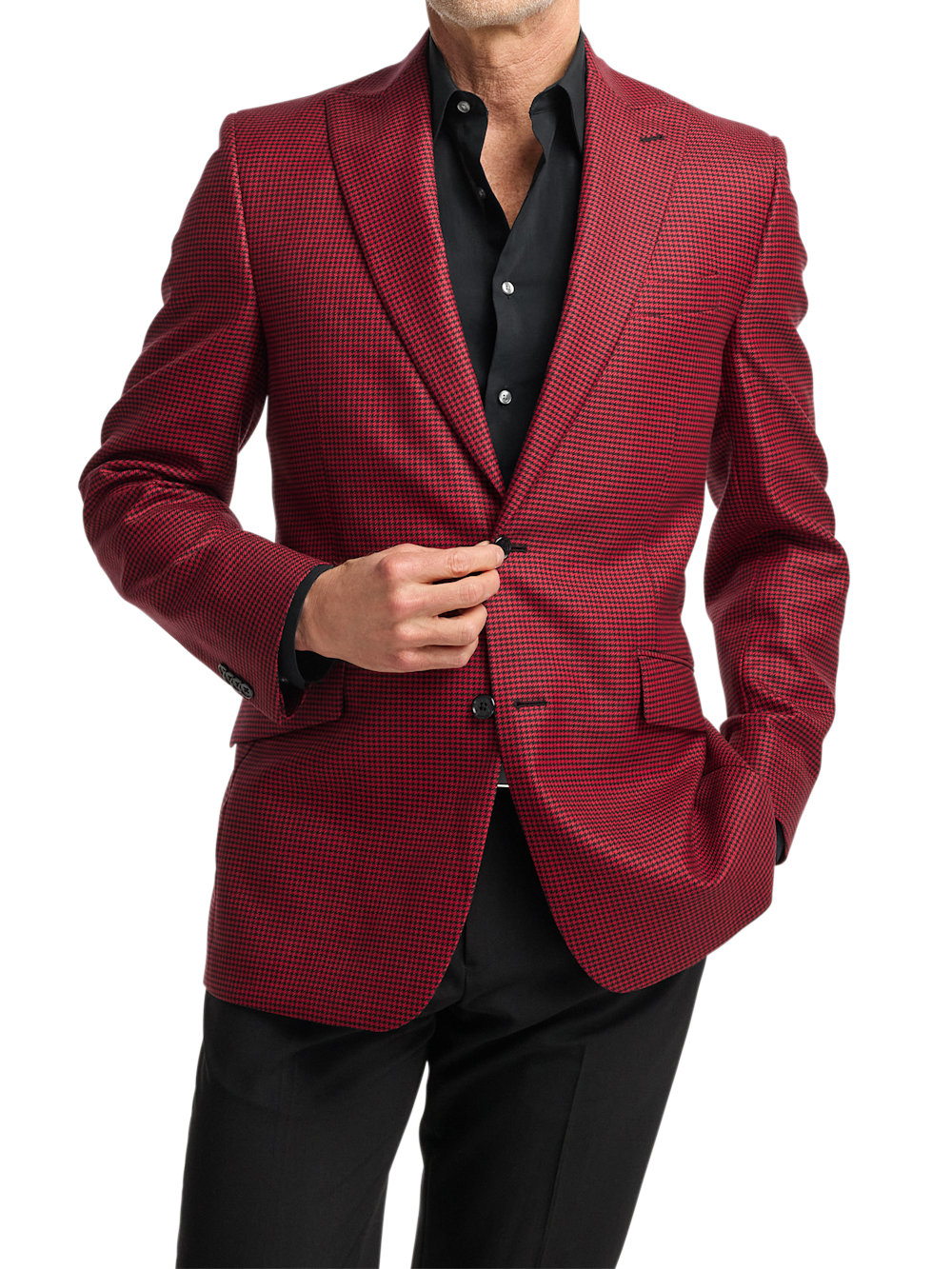 Alternate Image of Wool Houndstooth Single Breasted Peak Lapel Sport Coat-2