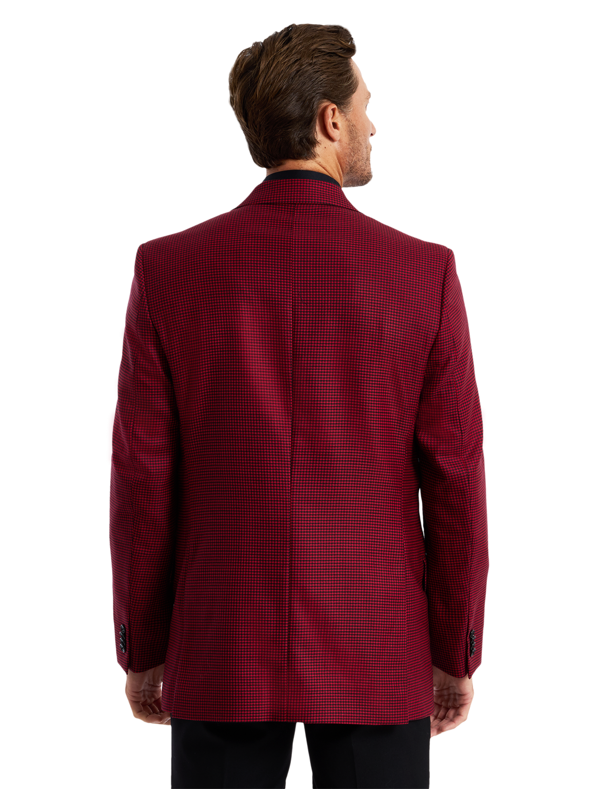 Alternate Shot of Men's Black/Red Houndstooth Sportcoats  - 6