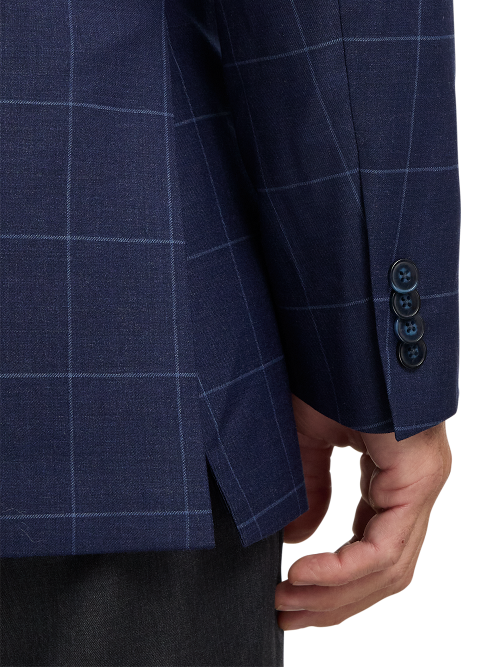 Alternate Image of Wool Blend Windowpane Double Breasted Peak Lapel Sport Coat-2