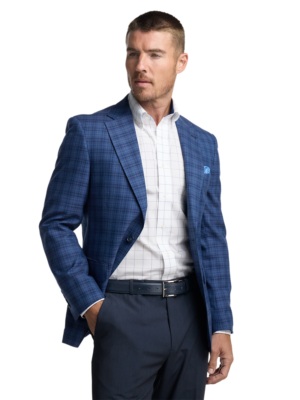 Alternate Image of Wool Plaid Single Breasted Notch Lapel Sport Coat-2