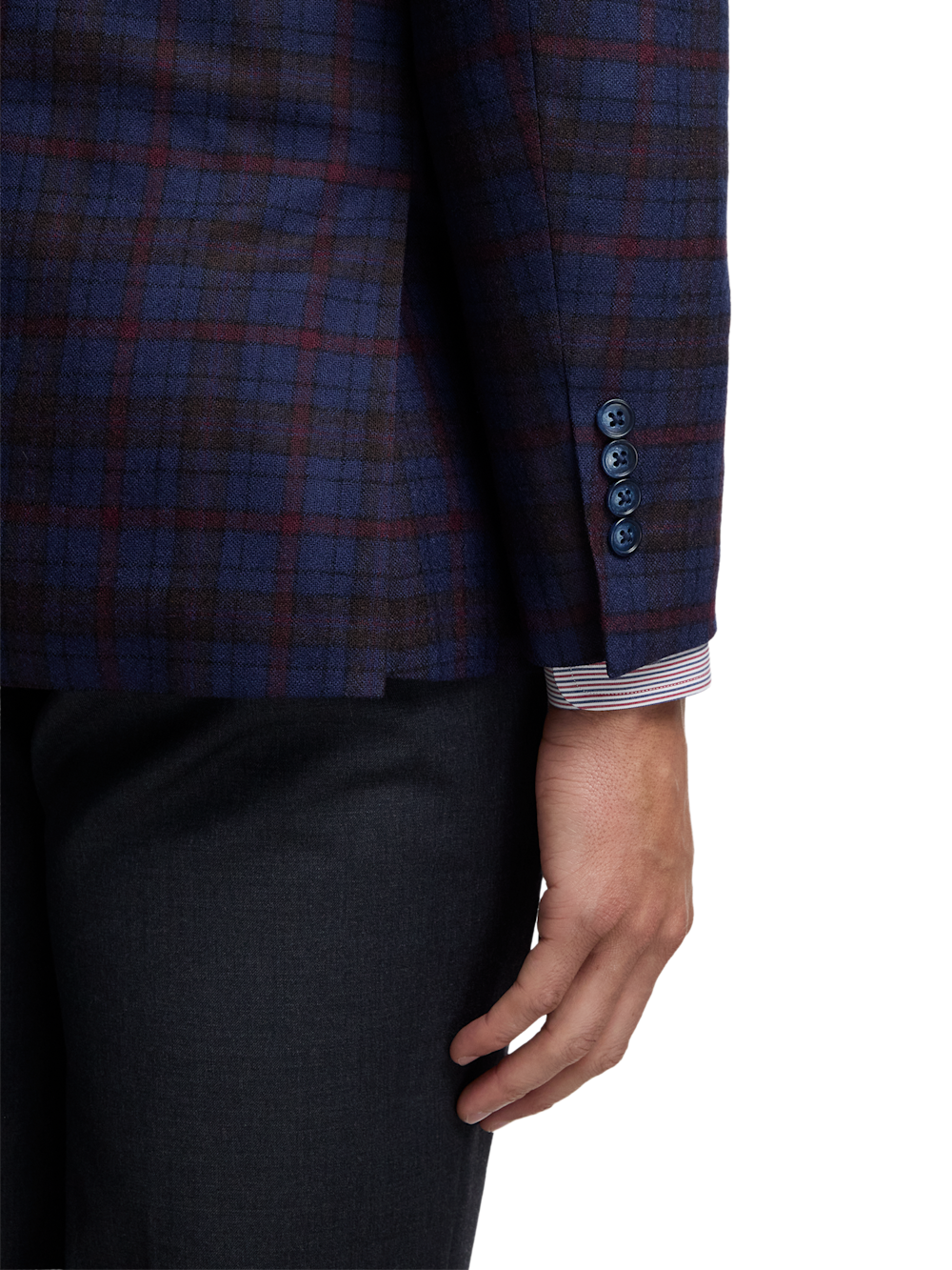 Alternate Image of Wool Plaid Single Breasted Notch Lapel Sport Coat-3