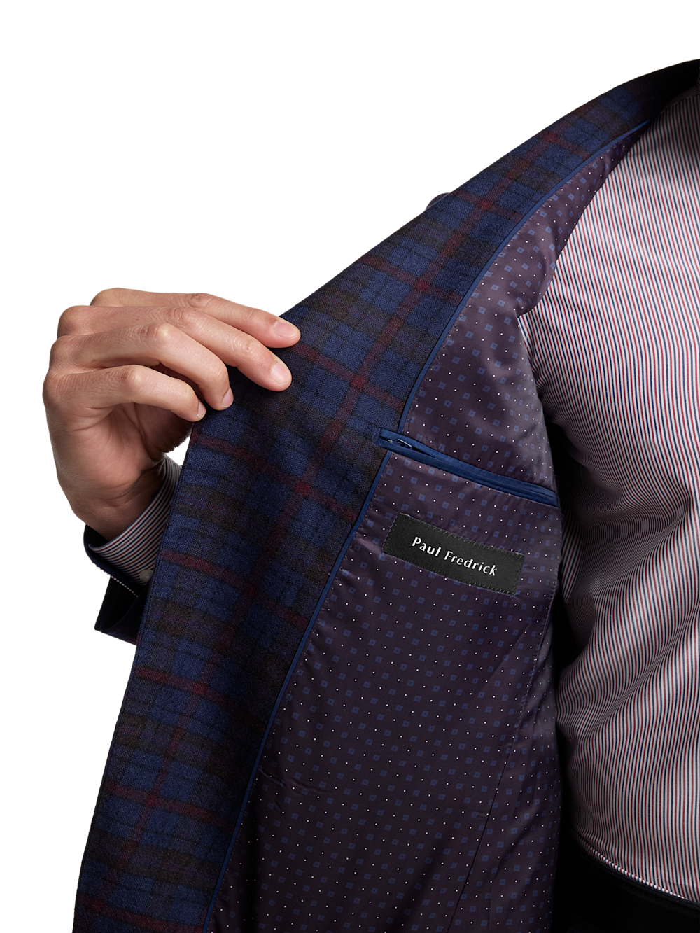 Alternate Image of Wool Plaid Single Breasted Notch Lapel Sport Coat-4