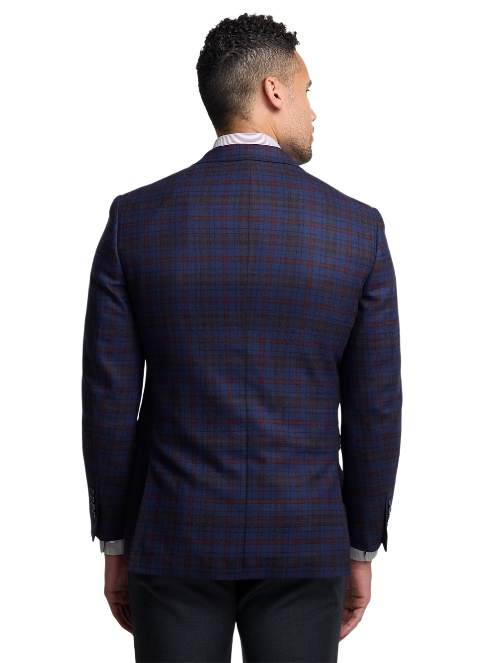 Alternate Image of Wool Plaid Single Breasted Notch Lapel Sport Coat-7