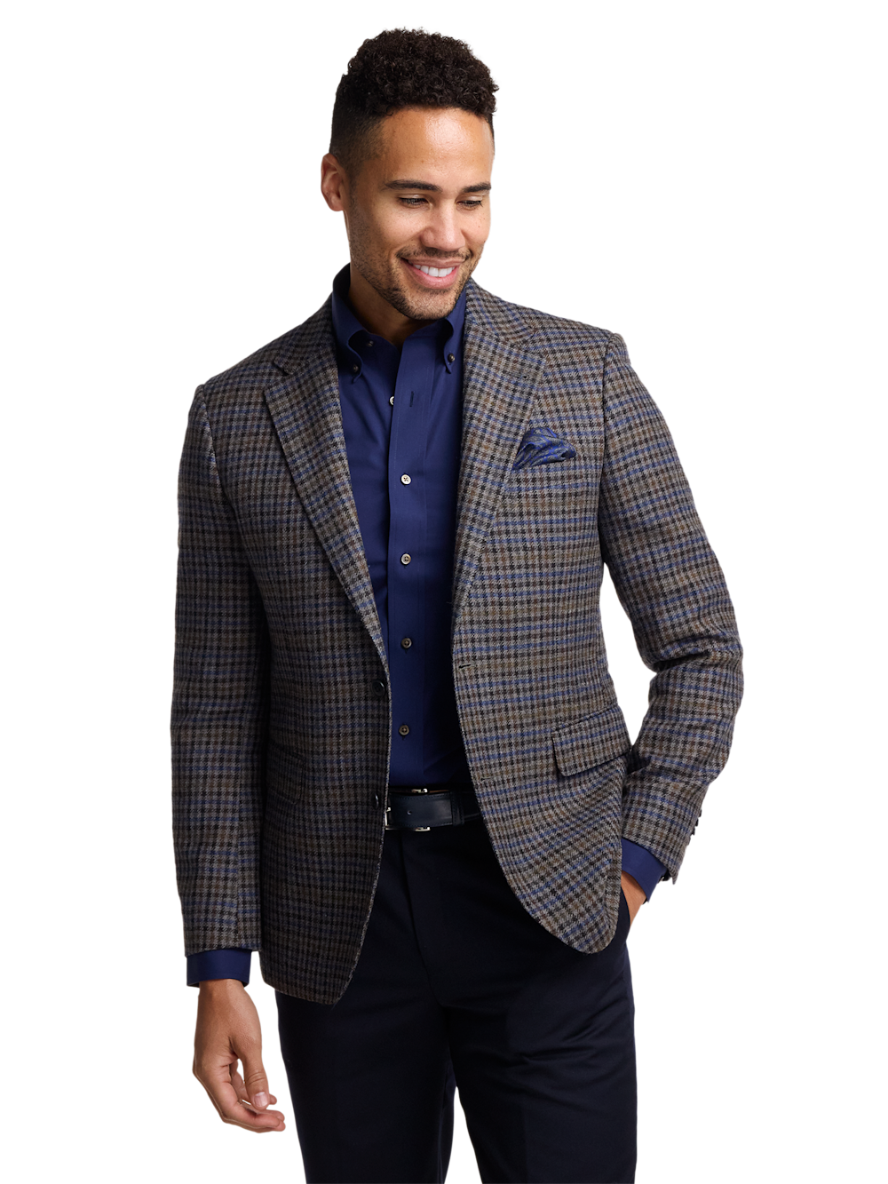 Alternate Image of Wool Check Single Breasted Notch Lapel Sport Coat-2