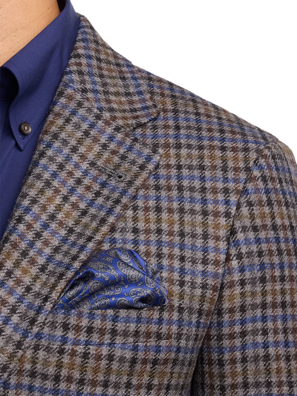 Alternate Image of Wool Check Single Breasted Notch Lapel Sport Coat-6