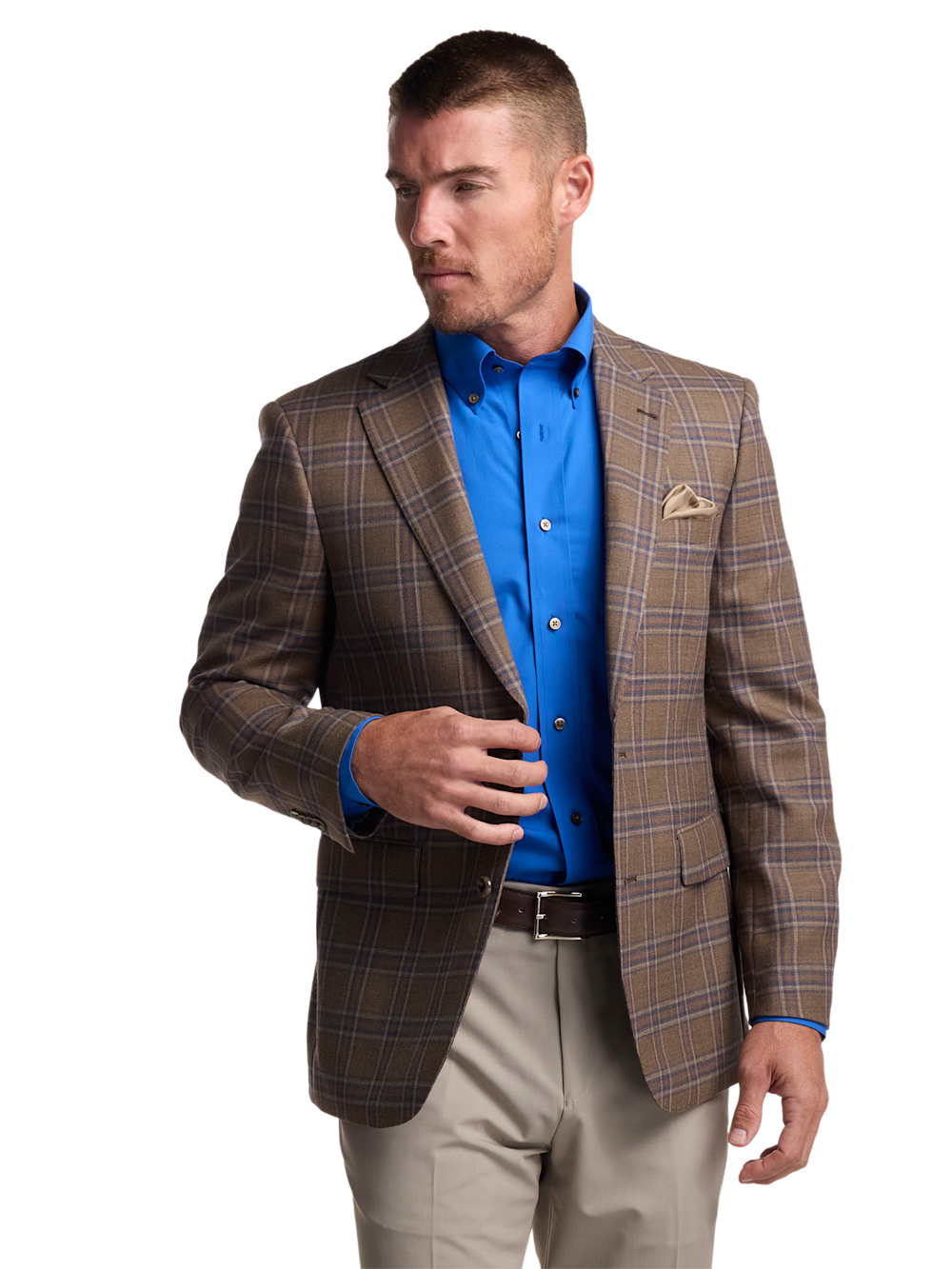 Alternate Image of Wool Windowpane Single Breasted Notch Lapel Sport Coat-2
