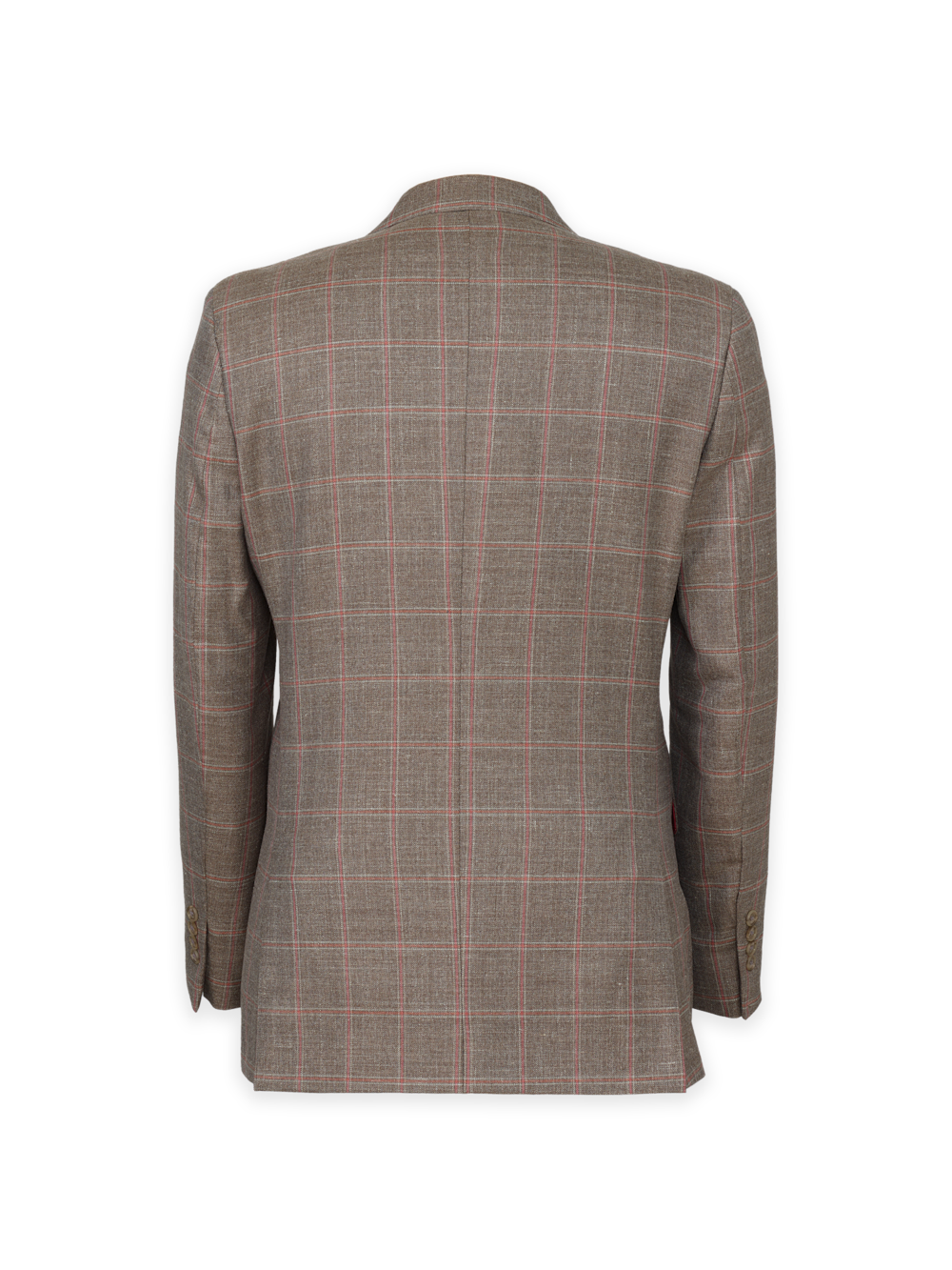 Alternate Image of Tan/salmon Wool Blend Windowpane Single Breasted Notch Lapel Sport Coat-1